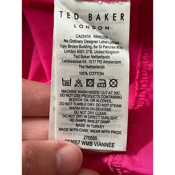 Ted Baker Dress Viannee cotton tiered maxi pink size 6 (US 14) - Picture 6 of 8